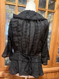 Elegant Black Ruffled Blouse