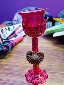Red Decorative Showpiece Candle With Stand