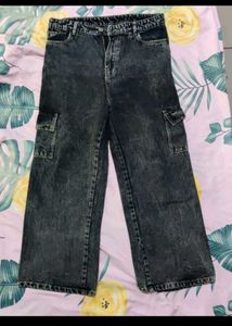 Washed Cargo Jeans