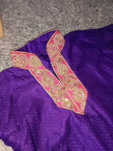 Purple Embroidered Kurta