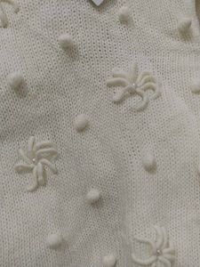 Cream Textured Knit Sweater