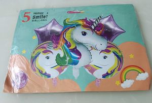Unicorn Theme Birthday Balloon  5Pcs in 1 set