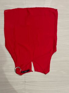 Chic Red Ring Detail Top