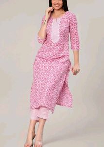 Pink Printed Kurta Set