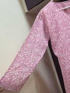 Pink Floral Kurta