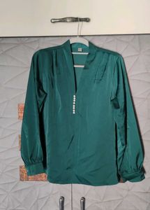 Elegant Satin Green Top