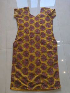 Yellow Floral Print Kurta
