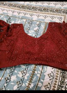 Elegant Red Embroidered Saree