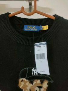 NEW Polo Ralph Lauren BLACK Bear Sweater