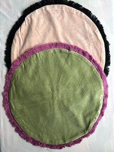 45 D Round Pink Or Sea Green Cushion Cover- 1 Pc