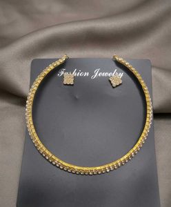 Sparkling Choker Necklace & Earrings Set