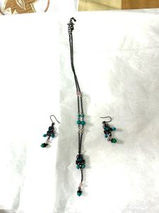 Sea green Turquoise Delicate Pendant Earring Oxidi