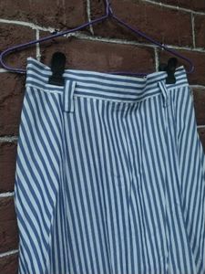 ZARA Blue &amp; White Striped Midi Skirt