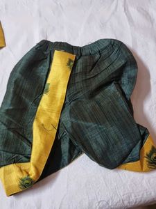 Yellow Peacock Dhoti Kurta Set