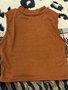 Brown Sleeveless Top