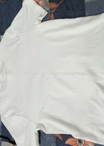 New White T-Shirt with Floral Design