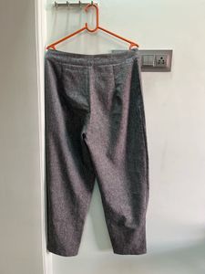 SHEIN Korean Grey Pleated Cropped Pants
