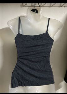 Sleek Black Cami Top with Side Slits