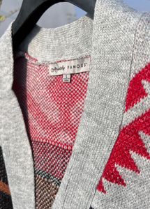 Stylish Aztec Print Open Cardigan.