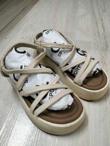 Stylish Beige Strappy Platform Sandals