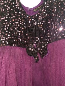 Purple Tinsel NET Baby Frock Bella Moda