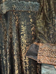 Elegant Embellished Black &amp; Gold Gown