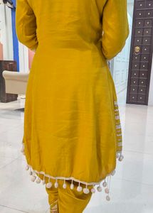 Elegant Yellow Kurta Set with Dhoti Pants