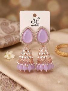 Stunning Pink Jhumka Earrings