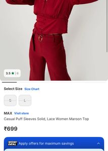 Max Red Lace Trim Crop Top