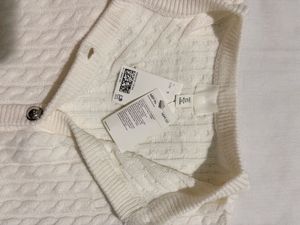 H&amp;M Cream Cable Knit Button-Up Sweater