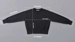 BLACK TEXTURED CREW NECK SWEATSHIRT
