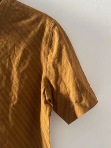 Men's Brown Striped Kurta