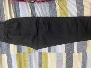Pink High Low Girls Shirt With High Waist Pant Black