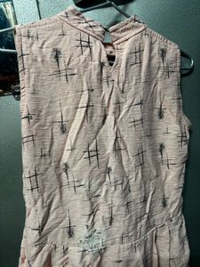 Peach Sleeveless Top with Unique Design