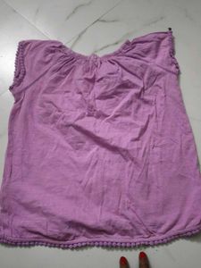 Purple Tunic Top with Pom