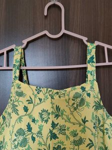 Yellow Floral Ruffle Top