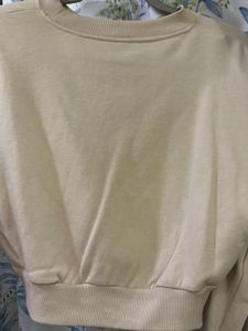Beige Cropped Sweatshirt