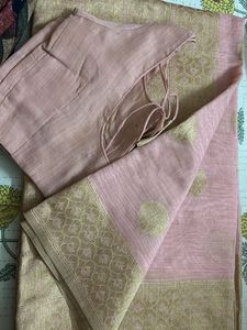 Elegant Pink &amp; Gold Saree