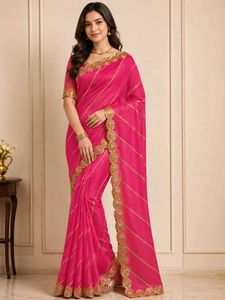 😱 party wear 💞 pink dulhan gorgeous saree 😱