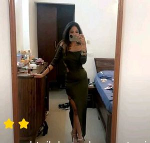 Newme Olive Green Off-Shoulder Cut-Out Midi Dress