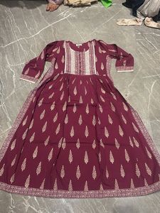 Elegant Maroon Printed Kurta