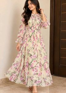 Chiffon Floral Print Dress