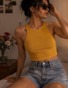 🌼Ribbed Sleeveless Top - H&amp;M (S) 🌼