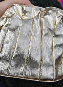 Estee lauder Elegant Gold Metallic Clutch Bag