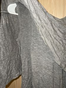 Stylish Grey Layered Tunic Top
