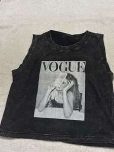 Washed Black Sleeveless Top
