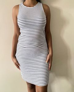 Striped Sleeveless Knit Dress