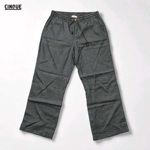 CINQUE Wide-Leg Linen Blend Drawstring Pants
