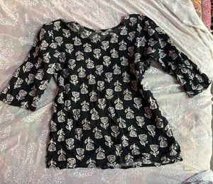 Black Printed Kurta Set