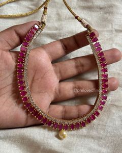ruby and gold long chain combo